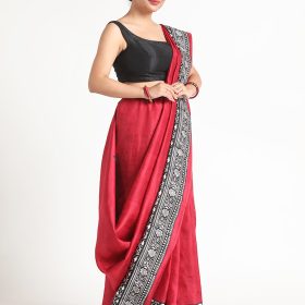 Pink Printed Silk Saree
