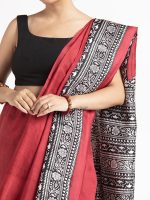 Pink Printed Silk Saree - Image 2