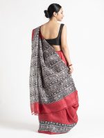 Pink Printed Silk Saree - Image 5