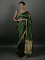 Bottle Green Tissue Silk Saree