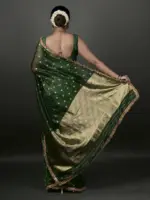 Bottle Green Tissue Silk Saree - Image 3