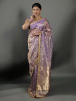 Lilac Banarasi Tissue Silk Saree