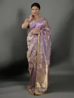 Lilac Banarasi Tissue Silk Saree