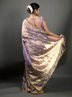 Lilac Banarasi Tissue Silk Saree - Image 4
