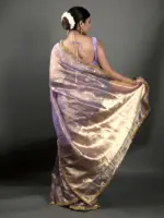 Lilac Banarasi Tissue Silk Saree - Image 4
