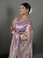 Lilac Banarasi Tissue Silk Saree - Image 2