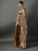 Molten Gold Tissue Silk Lehenga  (Set of 3) - Image 4