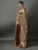Molten Gold Tissue Silk Lehenga  (Set of 3) - Image 4