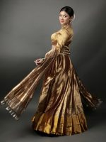 Molten Gold Tissue Silk Lehenga  (Set of 3) - Image 11