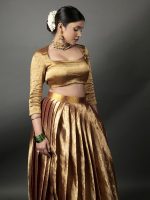 Molten Gold Tissue Silk Lehenga  (Set of 2)