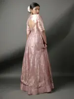 Pink Banarasi Silk Dress - Image 2