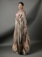 Pink Banarasi Silk Dress ( Set of 2) - Image 2