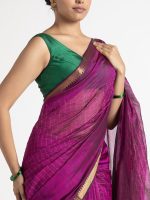 Magenta Mangalagiri Silk Saree - Image 5