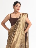 Molten Gold Heavy Tissue Silk Saree - Image 5