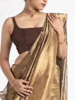 Molten Gold Heavy Tissue Silk Saree - Image 4