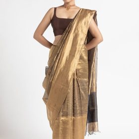 Molten Gold Heavy Tissue Silk Saree