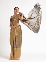 Molten Gold Heavy Tissue Silk Saree - Image 2