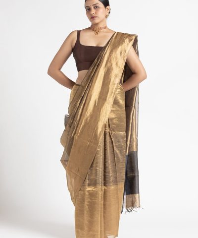 Molten Gold Heavy Tissue Silk Saree
