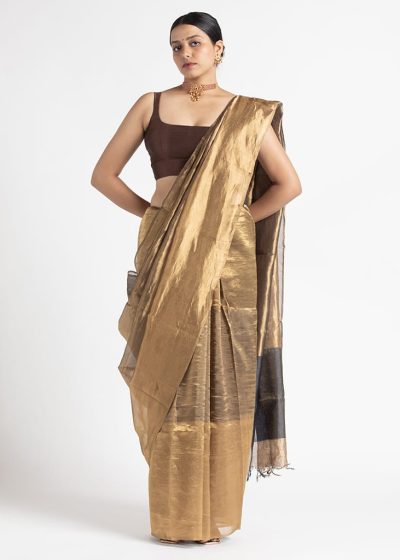 Molten Gold Heavy Tissue Silk Saree