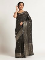 Black Banarasi Silk Saree.