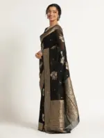 Black Banarasi Georgette Saree - Image 4