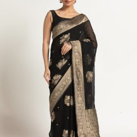 Black Banarasi Georgette Saree