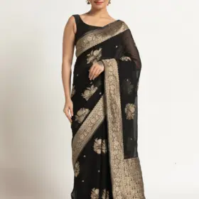 Black Banarasi Georgette Saree