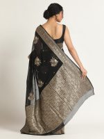 Black Banarasi Georgette Saree - Image 5