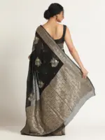 Black Banarasi Georgette Saree - Image 5