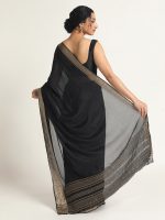Black Banarasi Chinnon Silk Saree - Image 5