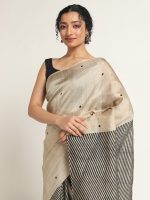 Ivory Printed Silk Saree - Image 2