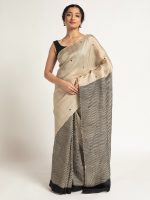 Ivory Printed Silk Saree