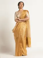 Mustard Handloom Tissue Silk Saree.