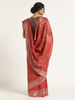 Red Banarasi Georgette Silk Saree. - Image 5