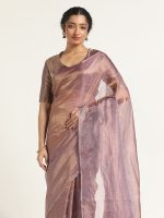 Lavender Tissue Silk Saree - Image 3