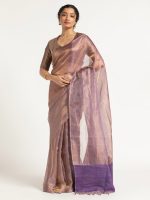 Lavender Tissue Silk Saree - Image 2