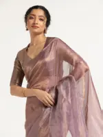 Lavender Tissue Silk Saree - Image 5