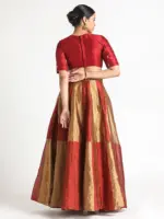 Maroon Tissue Silk Lehenga (Set of 3) - Image 5