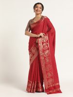 Red Banarasi Georgette Silk Saree
