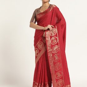 Red Banarasi Georgette Silk Saree