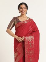 Red Banarasi Georgette Silk Saree - Image 2