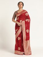 Madder Red Banarasi Georgette Silk Saree