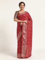 Dark Pink Banarasi Georgette Silk Saree,