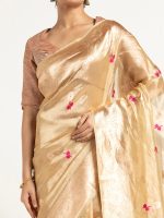 Sea Green Banarasi Handloom Tissue Silk Saree - Image 4
