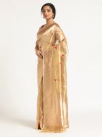 Sea Green Banarasi Handloom Tissue Silk Saree - Image 3
