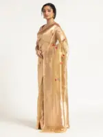 Sea Green Banarasi Handloom Tissue Silk Saree - Image 3