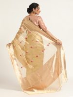 Sea Green Banarasi Handloom Tissue Silk Saree - Image 5