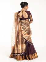 Dark Brown Silk Lehenga Set of 3 - Image 2