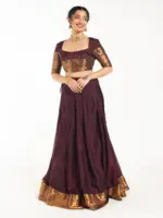 Brown Silk Lehenga Set of 2