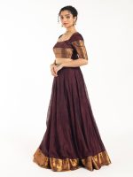 Dark Brown Silk Lehenga Set of 2 - Image 4